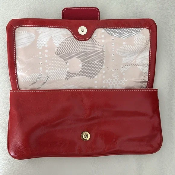 Ted Baker red leather clutch - Picture 4 of 7